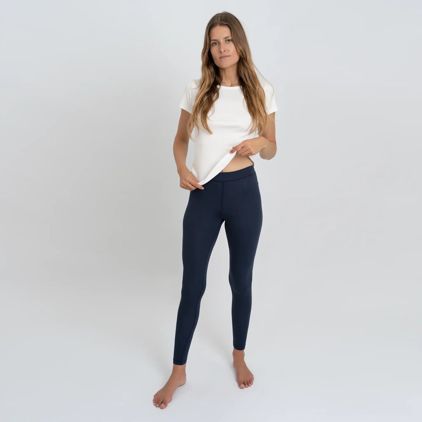 Women's Organic Pima Cotton Leggings color Navy Blue