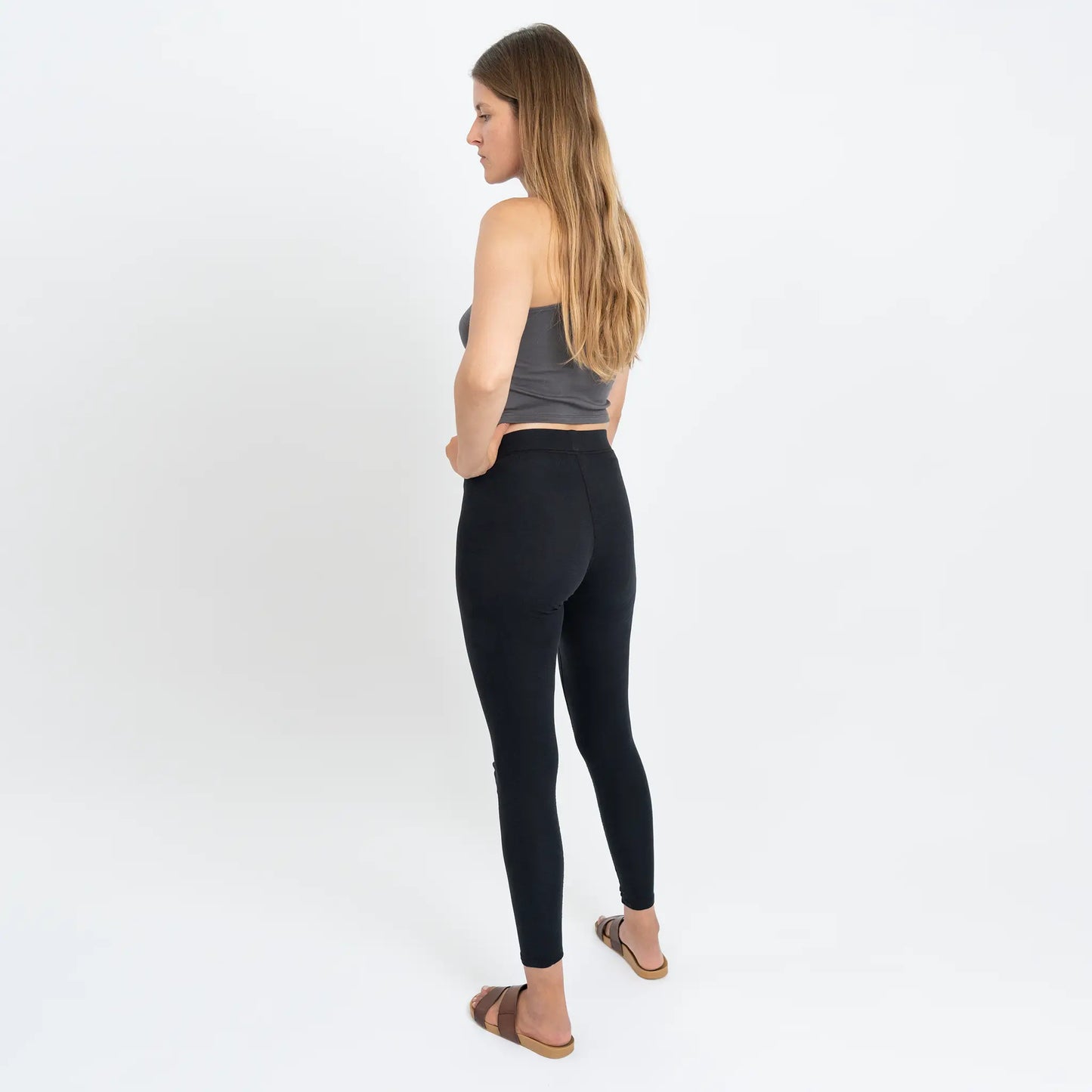 Women's Organic Pima Cotton Leggings color black