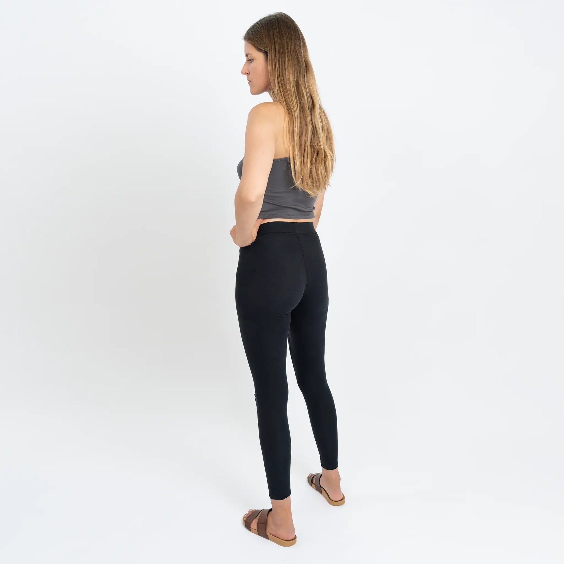 Women's Organic Pima Cotton Leggings color black