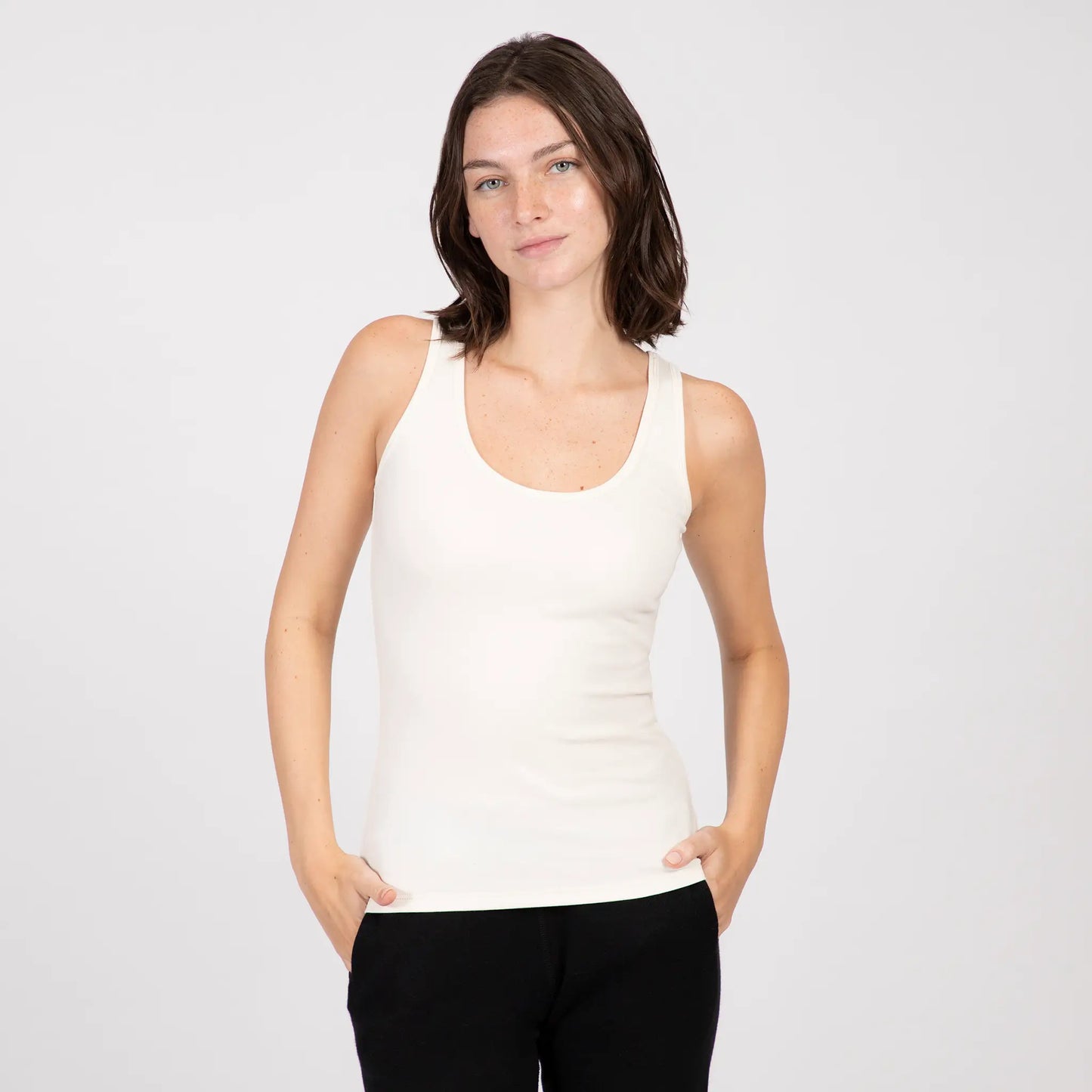 Women's Organic Pima Cotton Tank Top color Undyed