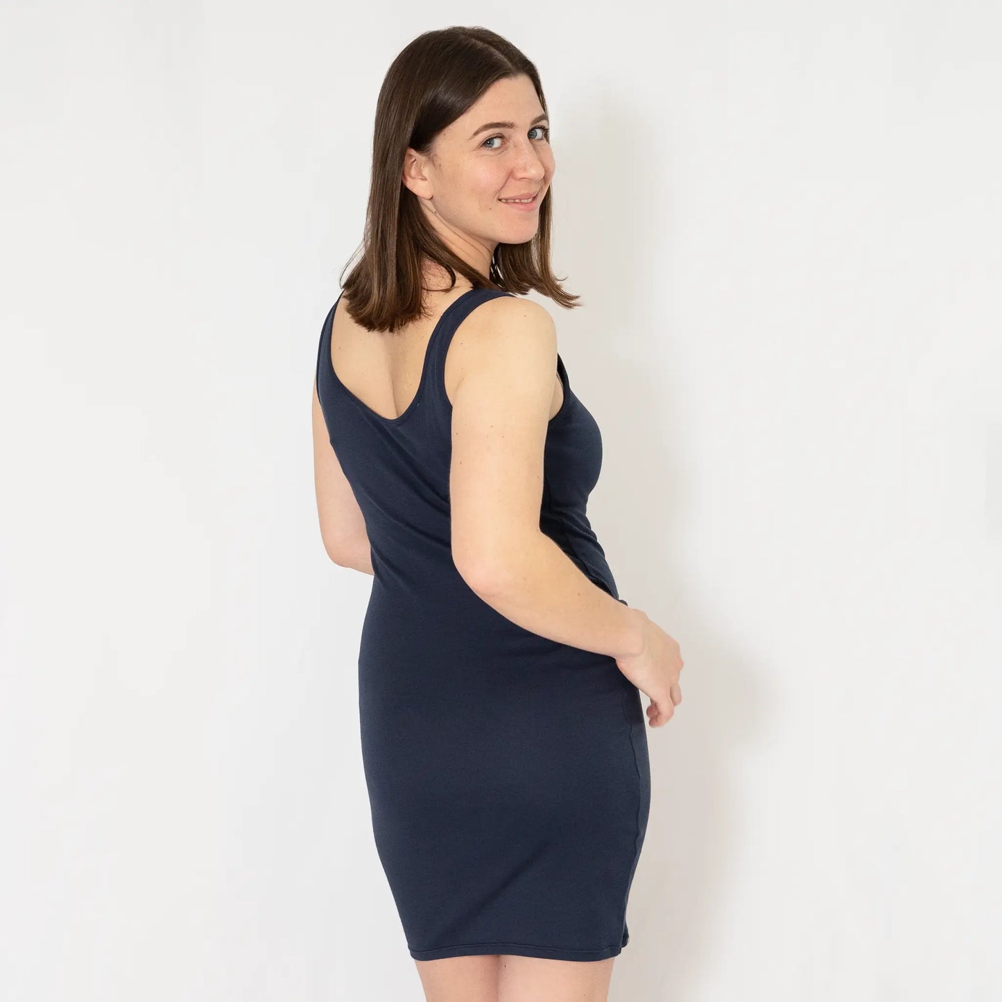 womens single origin bodycon dress color navy blue