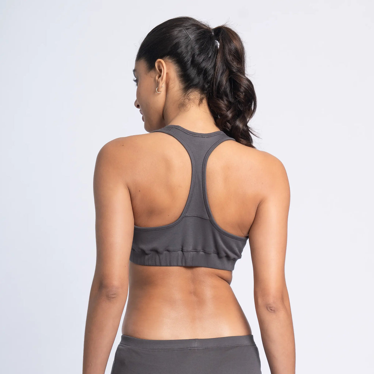 womens single origin sports bra color gray