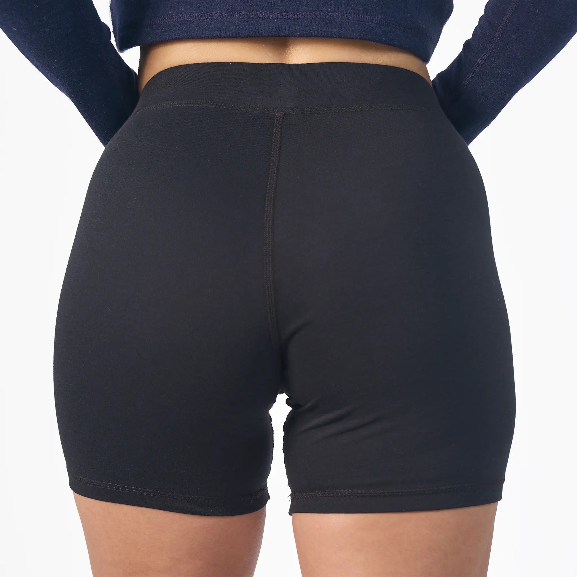 Women's Organic Pima Cotton Biker Shorts color Black