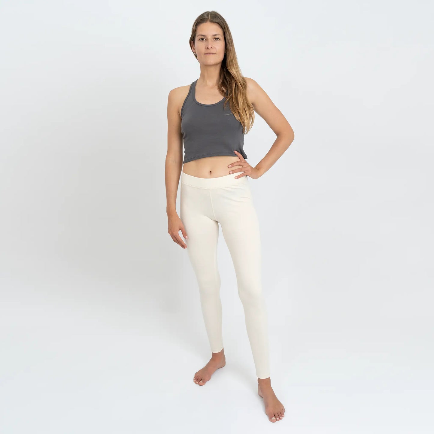 natural womens sustainable tee leggings color Undyed