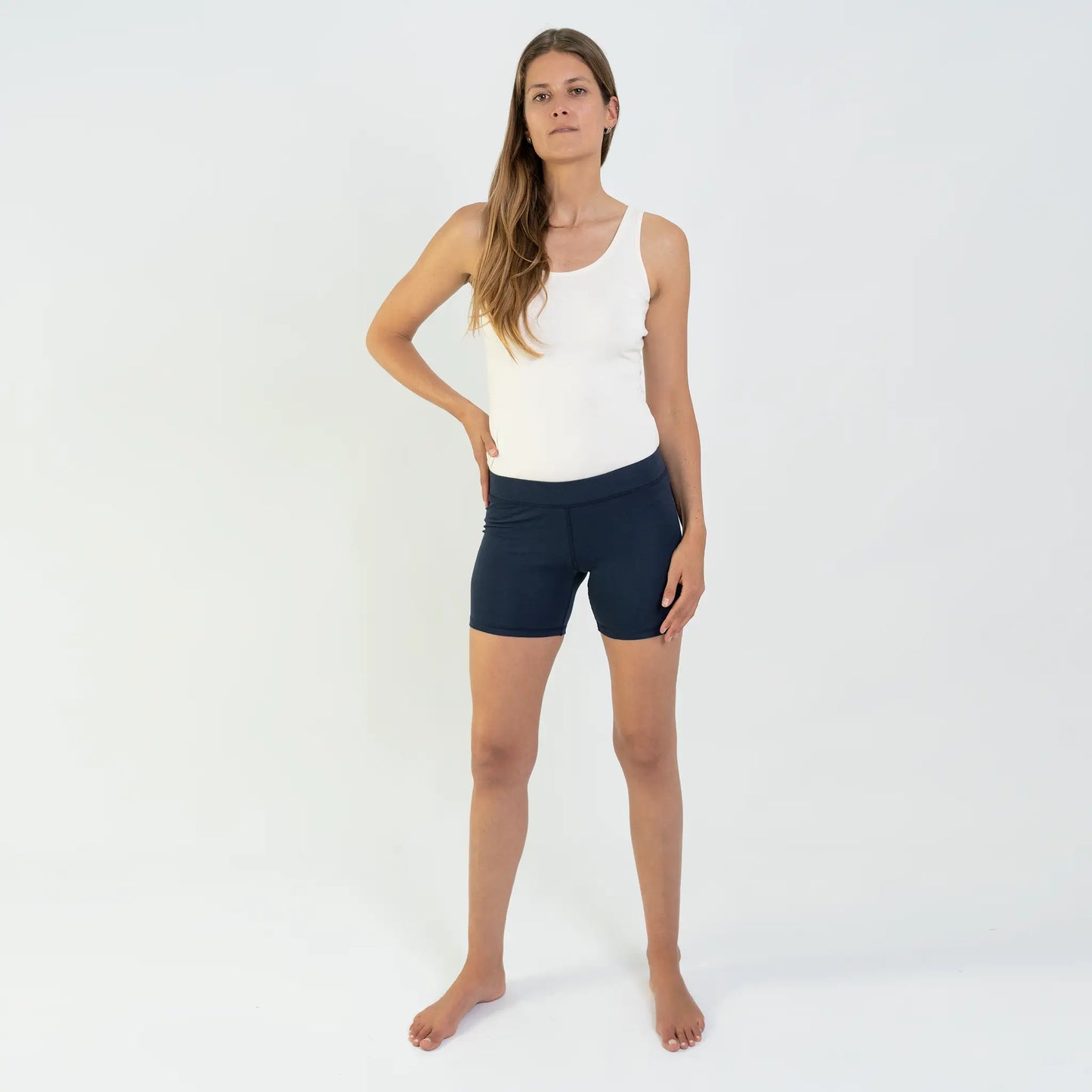 womens ultra soft biker shorts color navy blue