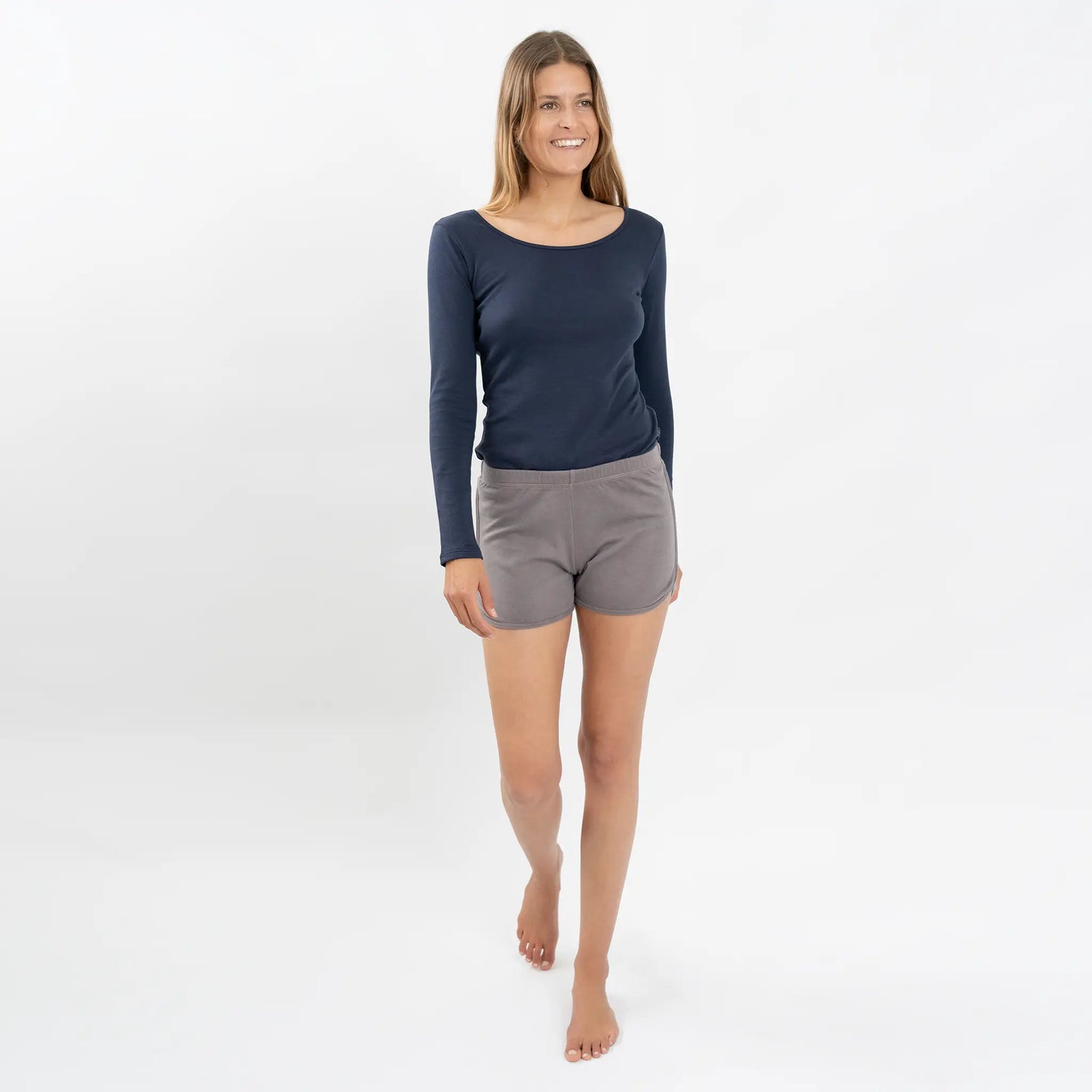 Women's Organic Pima Cotton Shorts color Natural Gray
