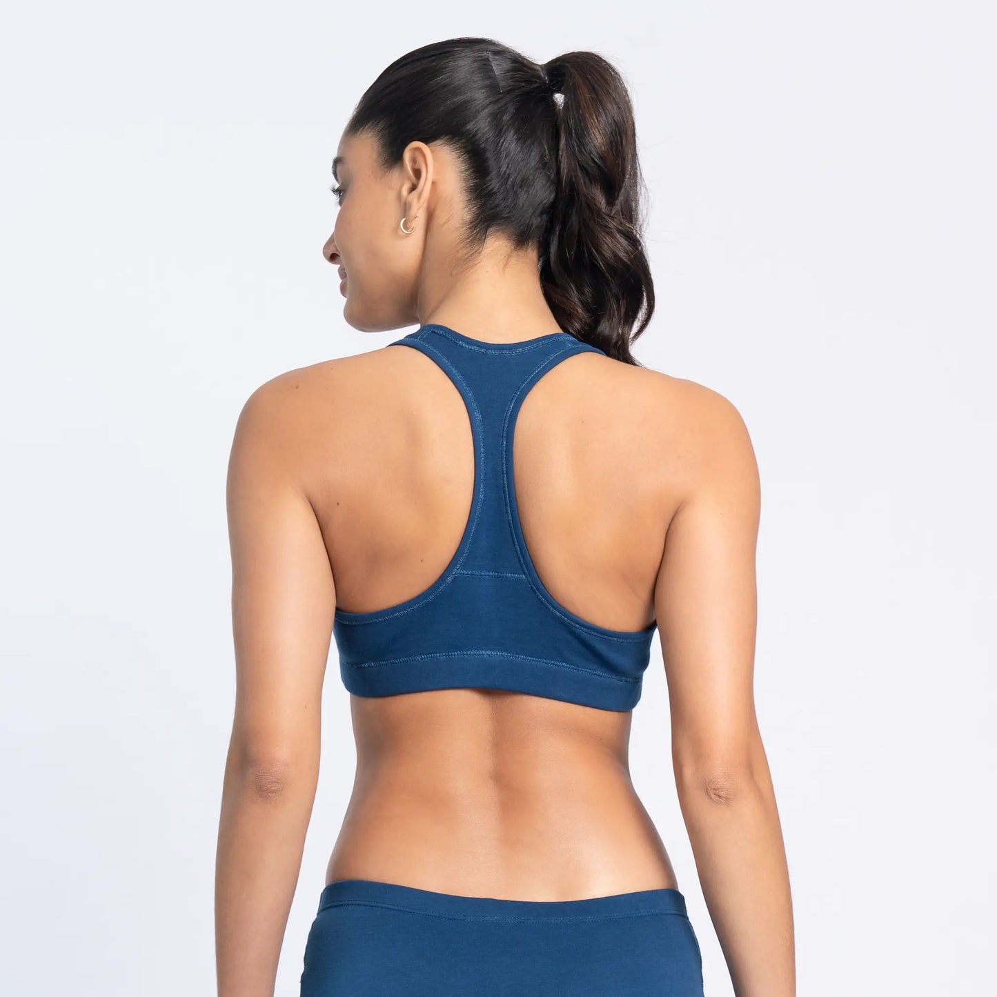 Women's Organic Pima Cotton Bralette color natural blue