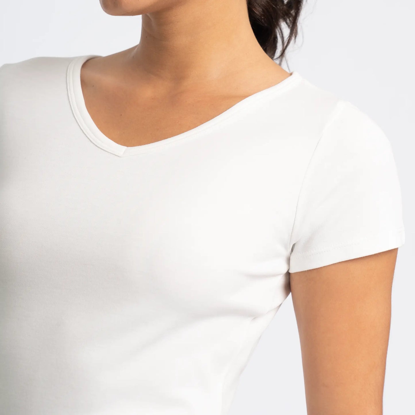 womens ultra soft tshirt vneck color white
