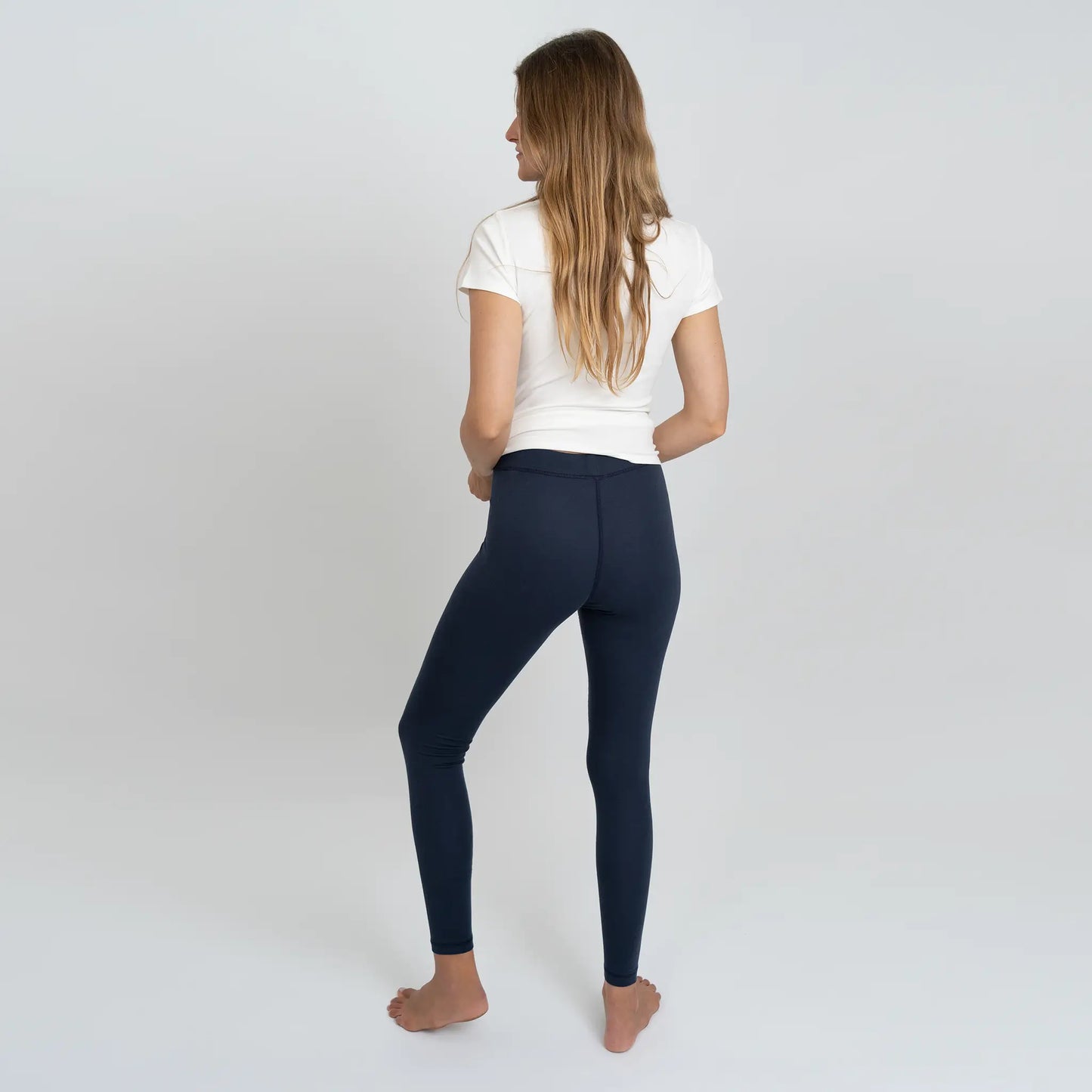 womens versatile design leggings color navy blue