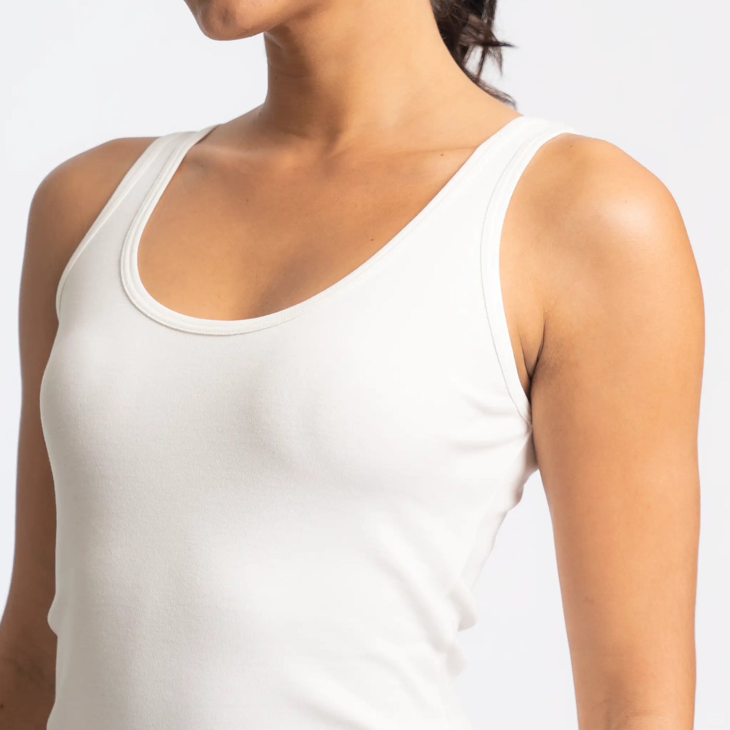 Women's Organic Pima Cotton Tank Top color White